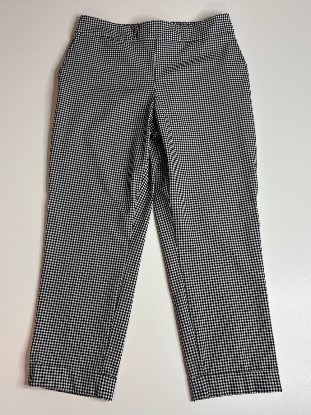 Rachel Zoe Preppy Parisian Gingham Ankle Pants Pull On Career Chic Large